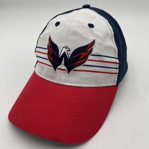 Washington Capitals Snapback Hat Red White Blue Cotton Cleaned VGC Dad Hat